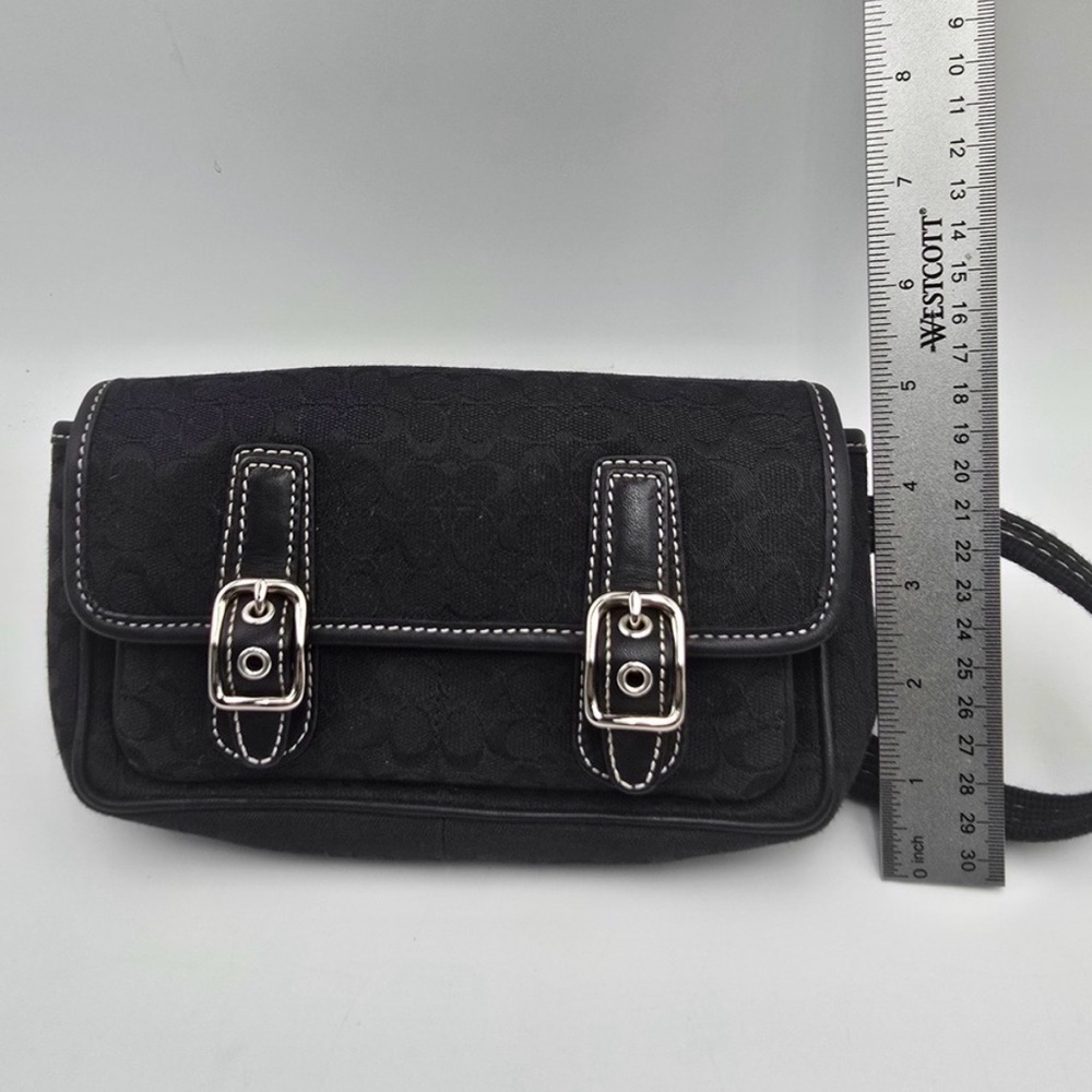 Coach y2k buckle Signature C Monogram Canvas Waist Bag Belt Pouch Fanny Pack